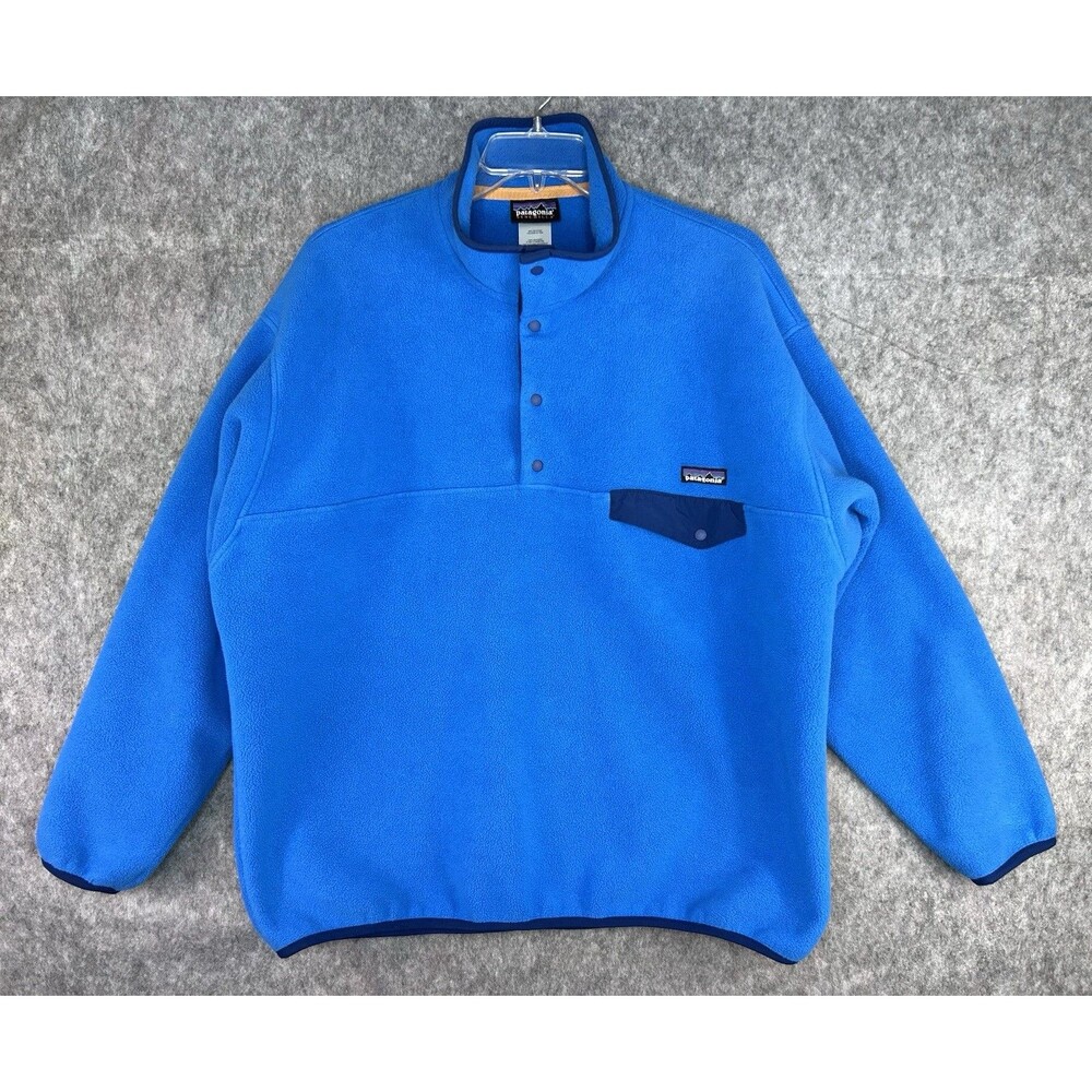 Patagonia Synchilla Snap-T Men's XL Blue Fleece Mock Neck Pullover Outdoor
